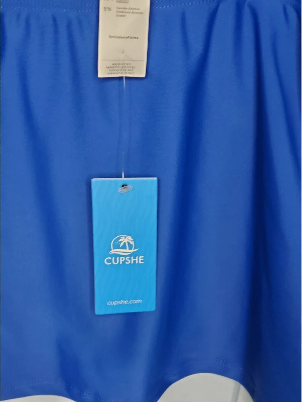 CUPSHE Womens XL Royal Blue Ruffle Strap Tankini Swim Top NWT